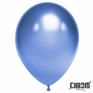 Воздушные шары 50 шт 12"(30 см) Хром синий Китай