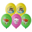 Воздушные шары 14"(35 см) С ДР Зверюшки 25 шт