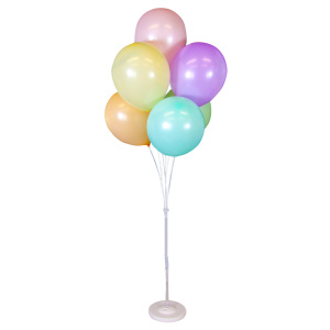 Стойка для шаров Фонтан, 7 насадок, 1,3 м, Белый/Прозрачный, 1 шт., 6015379