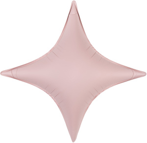 Шар (31''/79 см) Звезда, 4х-конечная, Сириус, Пыльная роза, Сатин, 1 шт., 27677