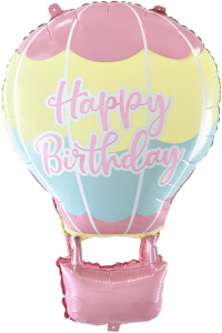 Шар фигура фольгированная 32"(81см) Воздушный шар на День Рождения, Розовый, 1 шт.