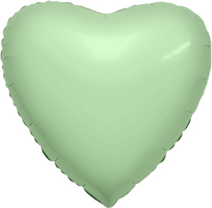 Шар фольгированный сердце 19"(48 см) цвет Олива1 шт (Агура)