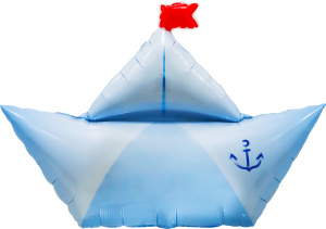 Шар (32''/81 см) Фигура, Бумажный кораблик, 1 шт. в уп., 26478
