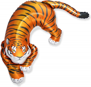 Шар фигура фольгированная 40"(102 см) Дикий тигр FM 1 шт