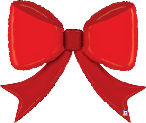 Шар (41''/104 см) Фигура, Бант, Красный, 1 шт. в уп., 25589-P