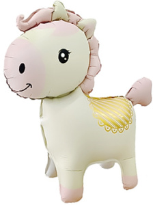 Шар 3D (25''/64 см) Фигура, Лошадка, Кремовый, 1 шт., 27258