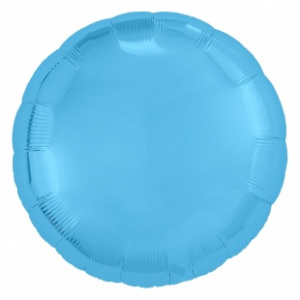 Шар фольгированный круг18"(46 см) голубой 1 шт