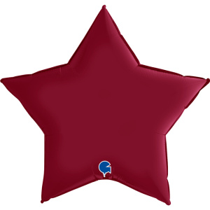 Шар фольгированный звезда 36"(90см) цвет вишневый сатин 1 шт