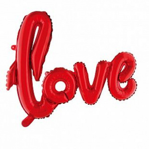 Шар фигура фольгированная буквы Love красная 1 шт