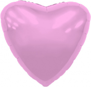 Шар фольгированный сердце 18"( 46 см) Агура цвет розовый 1 шт