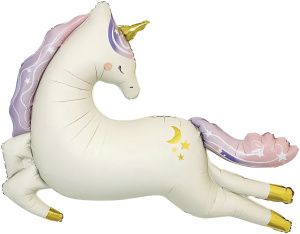 Шар (45''/114 см) Фигура, Нежный единорог, Сатин, 1 шт. в уп., 26684