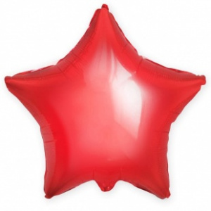 Шар фольгированный звезда 19"(48 см) цвет красный  1 шт