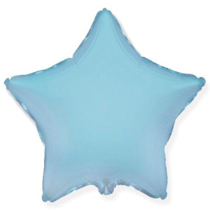 Шар фольгированный звезда 32" (81 см) цвет голубой 1 шт