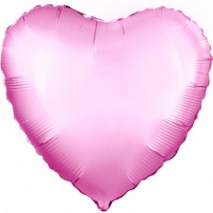 Шар фольгированный сердце 19" (Агура) цвет розовый фламинго1 шт