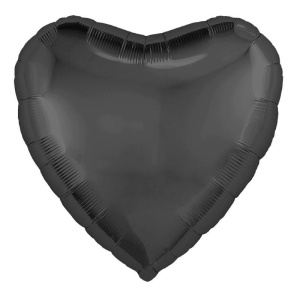 ШФ сердце 19"(48 см)  цвет Графит 1 шт (Агура)