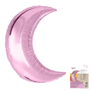 Шар фигура фольгированная 32"(81 см) Месяц Фламинго  в упаковке,1 шт