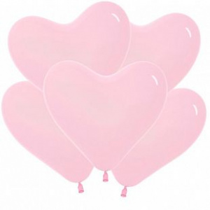 Воздушные шары сердца 12"(30 см) розовые 50 шт Колумбия