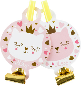 Карнавальные язычки гудки, Котенок Принцесса, 11 см, 6 шт. в упак. , 6234044