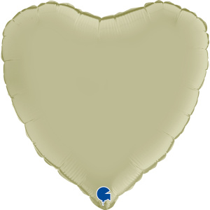 Шар фольгированный сердце 18"(45 см) цвет Оливковый сатин 1 шт