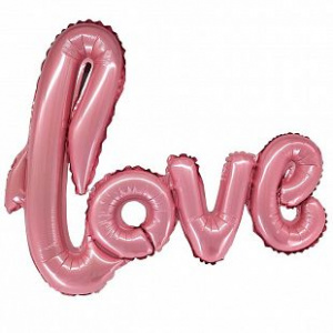 Шар фигура фольгированная буквы Love светло-розовая 1 шт
