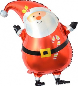 Шар фигура фольгированная  (29''/74 см) Дед Мороз в красном колпачке1 шт.