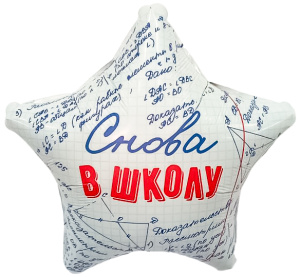 Шар (19''/48 см) Звезда, Снова в Школу, 1 шт., 941681