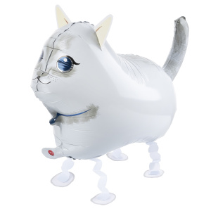 Шар 3D (25''/64 см) Ходячая Фигура, Кошка, Белый, 1 шт. в уп., R943P