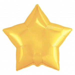 Шар фольгированный звезда 19"(48 см) цвет золото1 шт