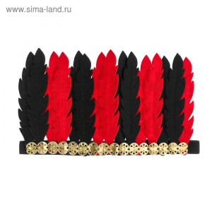 Карнавальный головной убор "Перья" цвет красно-черный