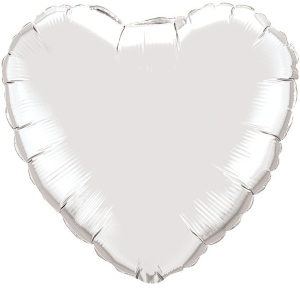 Шар фольгированный сердце 32"(81 см) цвет серебро