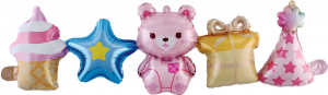 Гирлянда (40''/102 см) Фигура, Подарки для девочки, Розовый, 2 шт. в упак.