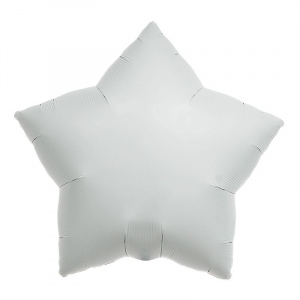 Шар фольгированный звезда 19"(46 см) цвет белый 1 (Агура) шт