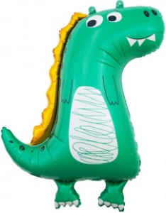 Шар фигура фольгированная 34"(86 см) Динозаврик, Зеленый Falali 1 шт