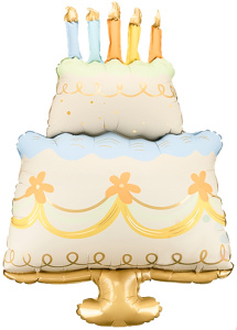 Шар (41''/104 см) Фигура, Праздничный торт, Сатин, 1 шт., 27422