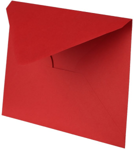 Конверты из дизайнерской бумаги, 120 г, Красный, 13,5*19 см, 1 шт.