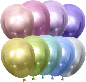 Воздушные шары 50 шт (5''/13 см) хром ассорти 