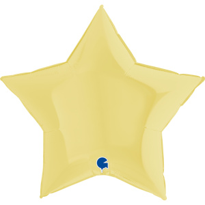 Шар фольгированный звезда 36"(90см) цвет светло-желтый макарунс 1 шт