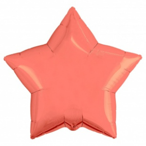 Шар фольгированный звезда 21" (Агура) цвет коралл 1 шт
