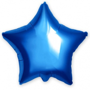 Шар фольгированный звезда 19" (Агура) цвет синий 1 шт