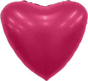 Шар фольгированный сердце 19"(48 см) цвет Viva Magenta, Сатин, 1 шт.