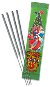 Бенгальский огонь Экстра, 35 сек, Ассорти, 21 см, 6 шт. с держат., ТР159