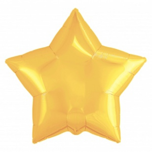 Шар фольгированный звезда 19" (Агура) цвет светлое золото 1 шт