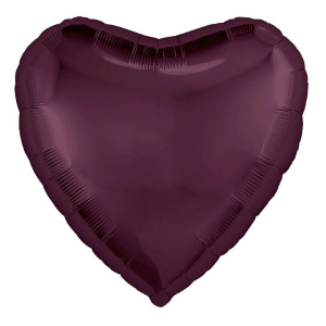 ШФ сердце 19"(48 см)  цвет Темная вишня 1 шт (Агура)
