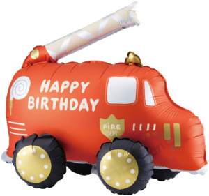 Шар 3D (26''/66 см) Фигура, Пожарная машина, Сатин, 1 шт. в уп., 27107
