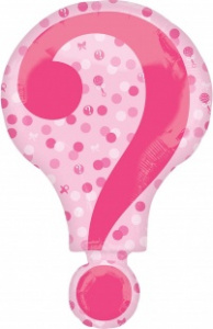 Шар фигура фольгированная 25''(64 см) Гендер Пати, Знак вопроса, Розовый, .Falali 1 шт