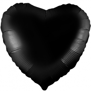 Шар фольгированный сердце 19" (Агура) цвет черный 1 шт