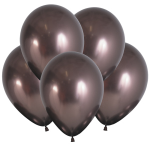 Воздушные шары 50 шт 12"(30 см) Рефлекс  Трюфель, (Зеркальные шары) ТМ Sempertex