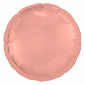 Шар фольгированный круг18"(46 см) розовый коралл 1 шт