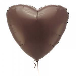 Шар фольгированный сердце 19"(48 см)  цвет Мистик какао 1 шт (Агура)
