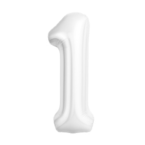 ШФ Цифра "1" размер 40" (102 см) белый блеск Агура